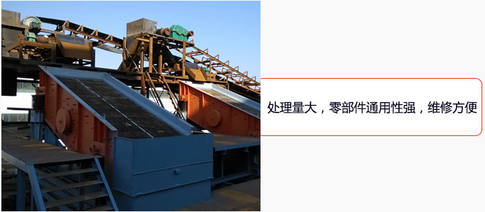 圓振動篩處理量大，零部件通用性強，維修方便。