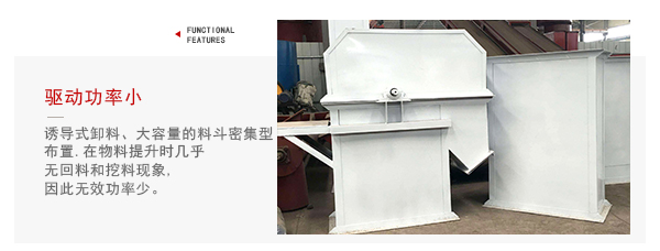 TD型斗式提升機(jī)驅(qū)動力小，無回料等特點(diǎn)展示圖。