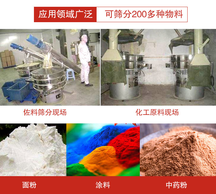 不銹鋼振動篩應(yīng)用領(lǐng)域廣泛可篩分200多種物料。