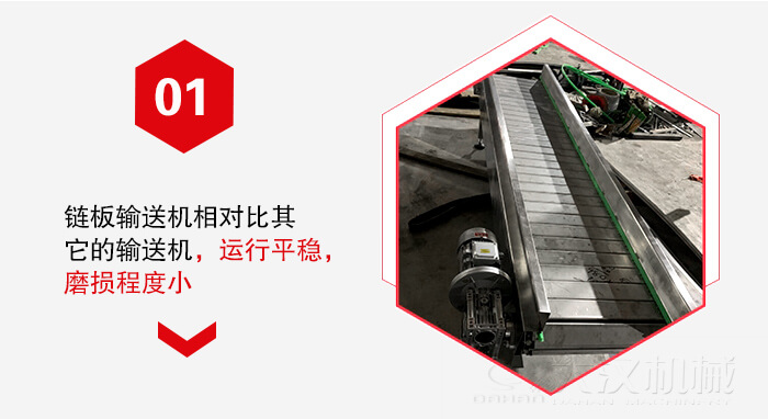 鏈板輸送機(jī)的運(yùn)行平穩(wěn)，磨損程度小的展示圖